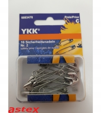 Sicherheitsnadel YKK No.2 40mm 16Stk