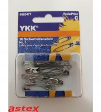 Sicherheitsnadel YKK No.1 34mm 16Stk 