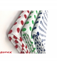 Musterstoffe mit farbigen Punkten 