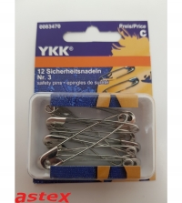 Sicherheitsnadel YKK No.3 45mm 12Stk